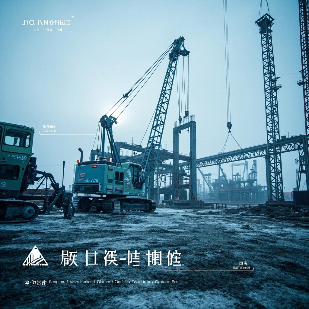 Industrial plant steel erection in Hokkaido winter